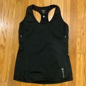 Reebok Women's Playice Black Racerback Athletic Tank Top, Size M
